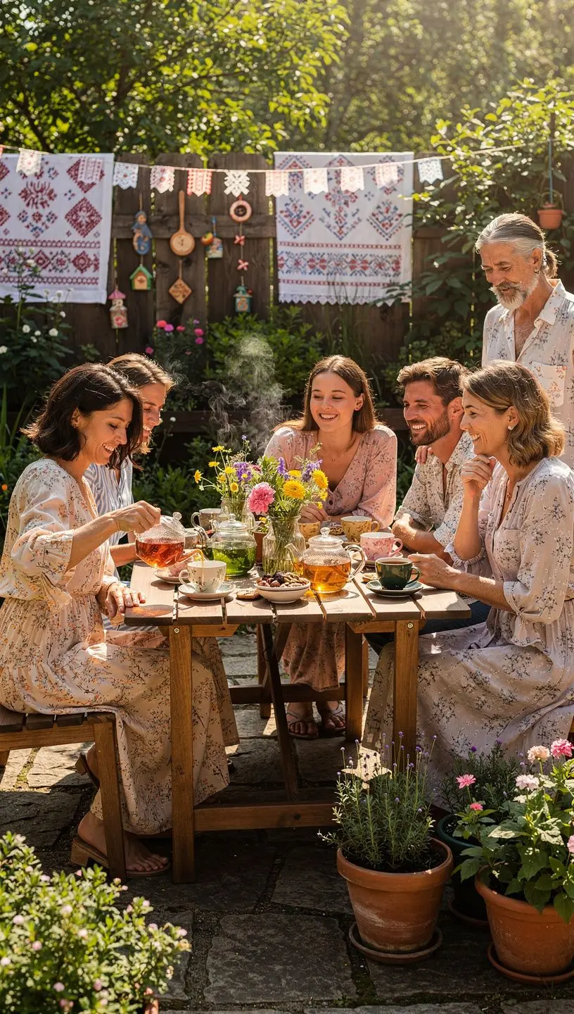 Žena vychutnávajúca si šálku čaju na pohodlnom kresle